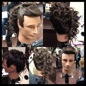 I had to give Ben the Mannequin a makeover! Cascading pinned up hairstyle!