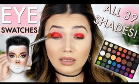 James Charles x Morphe EYE Swatches! ALL 39 SHADES!! Live Swatches