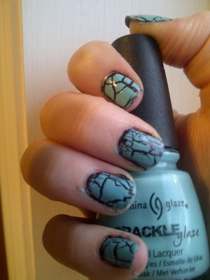 china glaze crackle, this is a great for a quick easy, out the door nails! :) 