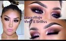 Maquillaje VINO con BRILLOS dramatico/ BURGUNDY & Glitter makeup tutorial | auroramakeup
