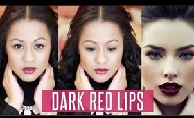 Dark Red Lips Makeup Tutorial | Siana