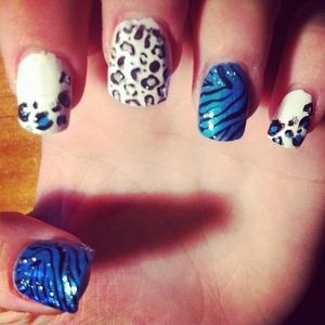 Blue and white leopard