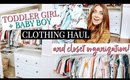 TODDLER GIRL & BABY BOY CLOTHING HAUL // CLOSET ORGANIZATION | Kendra Atkins