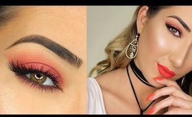 Peach/Coral Monochromatic Makeup Tutorial