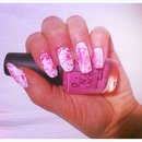 Pink and white cloudy nails!