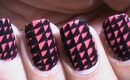 Nail Art Designs patterns black and red and pink nails
