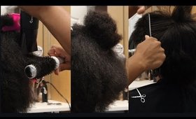 Silk Press On Short Uneven Natural Hair!