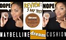 REVIEW + DEMO ~ *NEW* MAYBELLINE DREAM CUSHION on DRY SKIN || MelissaQ