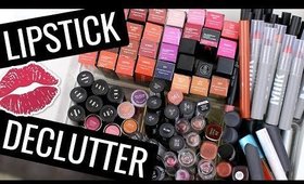 HUGE MAKEUP DECLUTTER 2018! LIPSTICKS PART 1