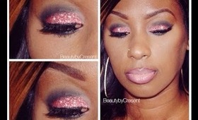 Valentines Day Glitter Makeup Tutorial♥Motives Cosmetics♥2014