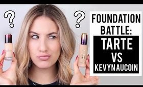 FOUNDATION SHOWDOWN: TARTE Rainforest of the Sea VS KEVYN AUCOIN Fluid Foundation | JamiePaigeBeauty