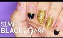 Simple Black & Gold nail art