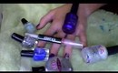 Combination Nail/Toe  look (Purple Pizzas Frost Sparkle and  Something blue look)
