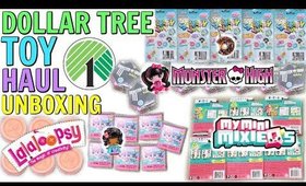 DOLLAR TREE CHRISTMAS TOY UNBOXING! MONSTER HIGH, MY MINI MIXIE Q’S, LALALOOPSY AND SQUISHIES