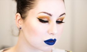 LOOK: ORANGE YELLOW GLITTER EYE & BLUE LIPS