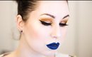 LOOK: ORANGE YELLOW GLITTER EYE & BLUE LIPS