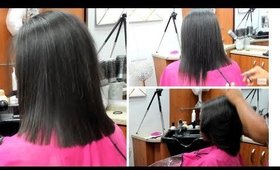 Detailed Silk Press (Big Chop) on transitioning hair! (VOICEOVER)