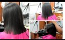 Detailed Silk Press (Big Chop) on transitioning hair! (VOICEOVER)