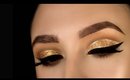 Gold Glitter Cut Crease Makeup Tutorial
