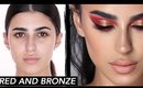 Red and Bronze Makeup Tutorial  | Hindash
