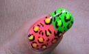 Leopard nail art tutorial neon long/short nail polish design to do at home for beginners step wise