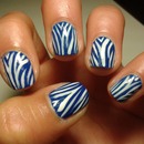 Blue Zebra Nails