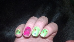 hot fun! green & pink with stars and fetti! 