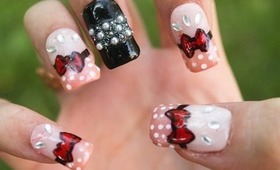 Easy Minnie Mouse Inspired Nails