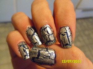 NYC - skin tight denim with finger paints- silver crackle