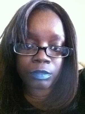 I purchased a blue lipstick from Inglot and I wanted to show what it looks like on me