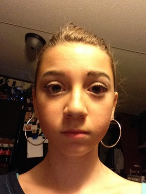 I'm going to be a zebra for Halloween so I did the makeup for it.
