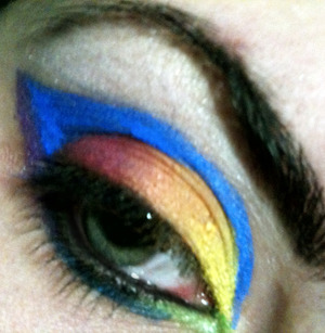 Used rainbow colours from the 180 Colour Pallete from Flaulein 38 and MAC brushes.