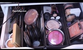 MAKEUP DECLUTTER PART ONE | HIGHLIGHTERS & BRONZERS (WOC Friendly) | #KaysWays