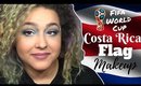 Costa Rica Flag Inspired Makeup Tutorial -FIFA World Cup- (NoBlandMakeup)