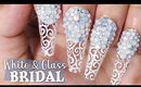 White & Glass Bridal Nail Art Tutorial // How to Nail Art at Home