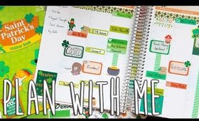Erin Condren Hourly Layout Plan with Me | St. Patrick's Day Theme