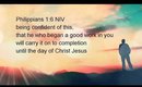 Devotional Diva  - Philippians 1:6 NIV