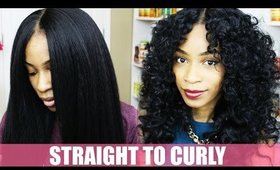 How to Curl Synthetic Hair- Natural Hair Kinky Straight Wig