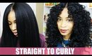 How to Curl Synthetic Hair- Natural Hair Kinky Straight Wig