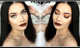 A Daring Summer Makeup Tutorial | Warm Smokey Eyes + Dark Lips