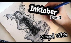 INKTOBER Day 3 - #31MOREWITCHES / Winged Witch