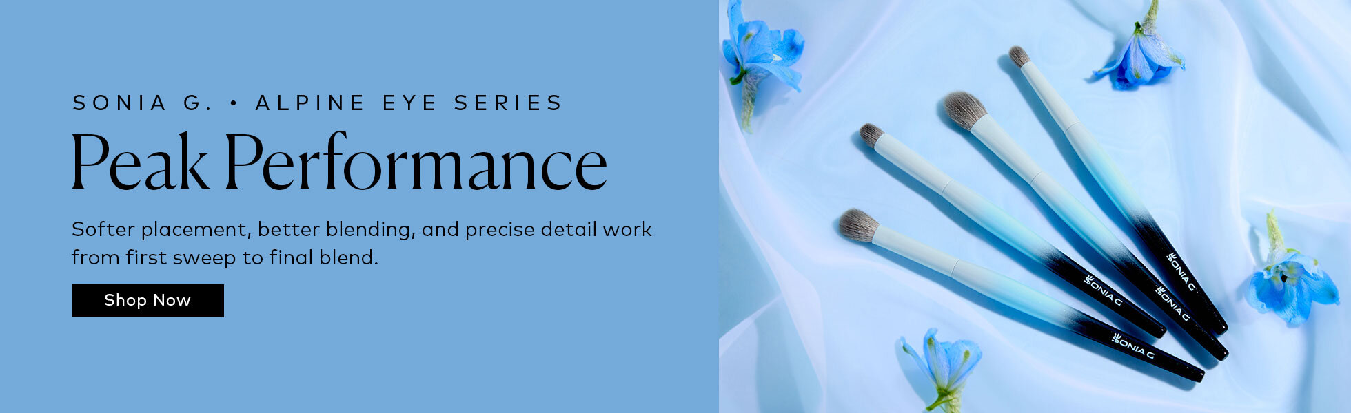Four limited-edition eye brushes made for softer placement, better blending, and precise detail work from first sweep to final blend. Shop the Sonia G. The Alpine Series Eye Brushes at Beautylish.com