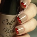 red&black french manicure
