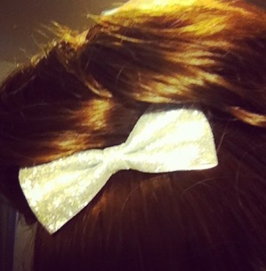 Christmas bow and sock bun