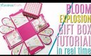 Explosion Gift Box Tutorial using Bloom Collection in REAL TIME, How to make a DIY Gift Box