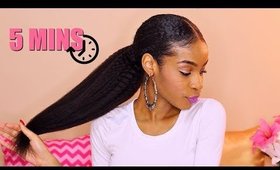 LONG NATURAL HAIR Kinky Straight Clip In Ponytail