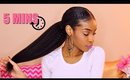 LONG NATURAL HAIR Kinky Straight Clip In Ponytail