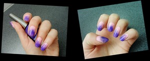 Pink and purple gradient nails ^^ Loved these.