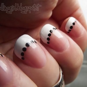French tipped with Black Dots from a Dotting tool