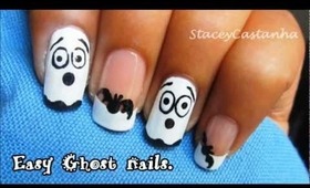 Easy Ghost Nails for Halloween | Tutorial